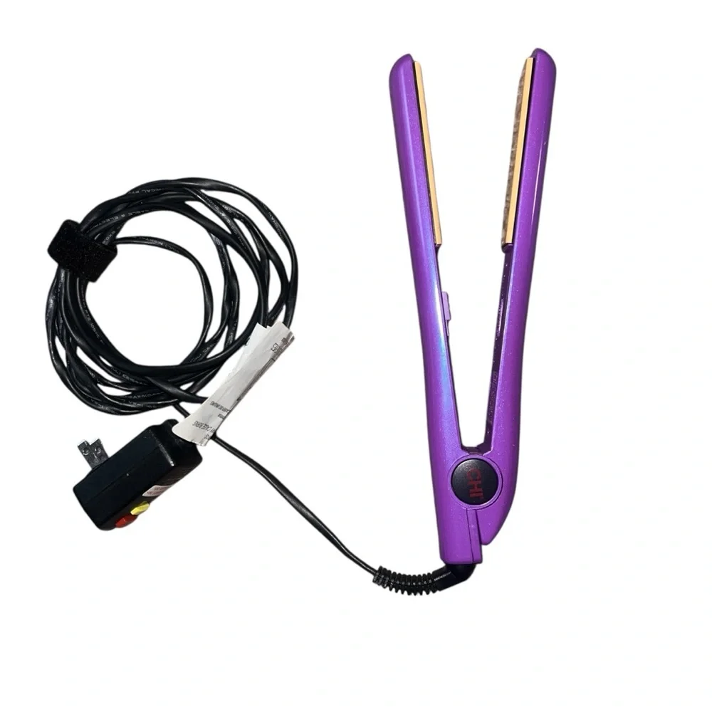 EUC Chi 1 Inch Tourmaline Ceramic Flat Iron Professional Hair Purple Heat Safe